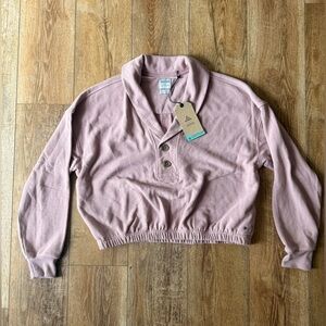 Prana Dusty Rose Button Pullover NWT